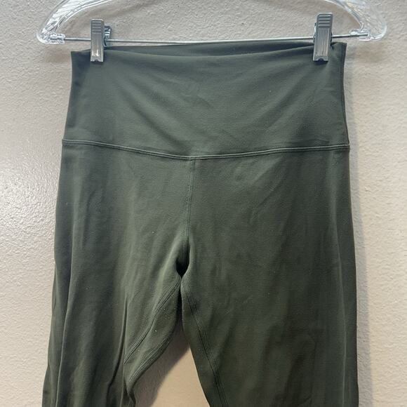 Lululemon Align Crop 21” Olive Green Leggings Athletic SZ 8 Nulu Stretch - Picture 3 of 10